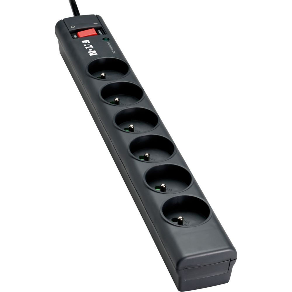 Eaton Πολύπριζο Ασφαλείας 6 Θέσεων με USB-A, Διακόπτη και Καλώδιο 1m