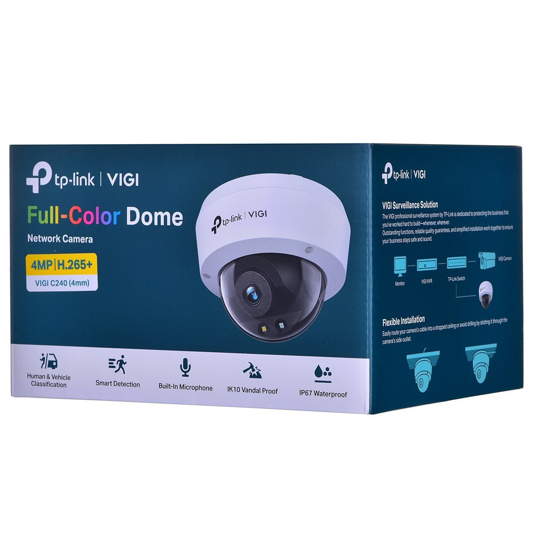 TP-LINK Vigi C240 v1 IP Κάμερα Παρακολούθησης Full HD+ 4MP Αδιάβροχη με Μικρόφωνο και Φακό 4mm