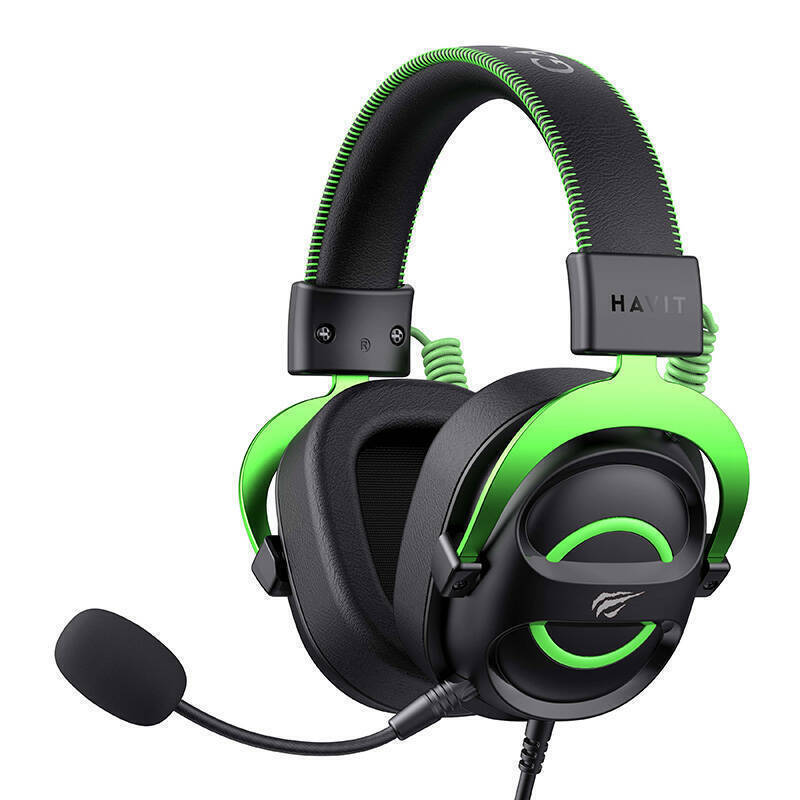 Havit H2002E Over Ear Gaming Headset με σύνδεση 3.5mm Μαύρο / Πράσινο