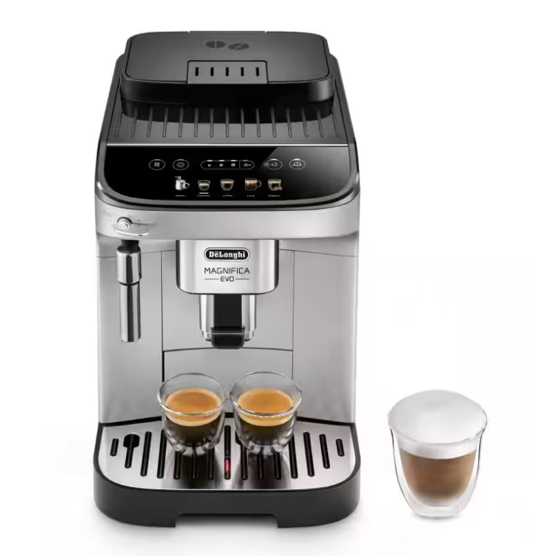 De'Longhi Magnifica Evo Αυτόματη Μηχανή Espresso 1450W Πίεσης 15bar με Μύλο Άλεσης Silver Black