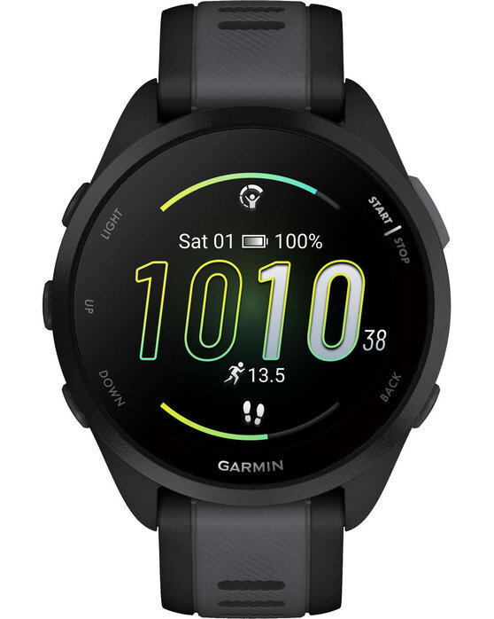 Garmin Forerunner 165 43mm Αδιάβροχο Smartwatch με Παλμογράφο (Black/Slate Gray)