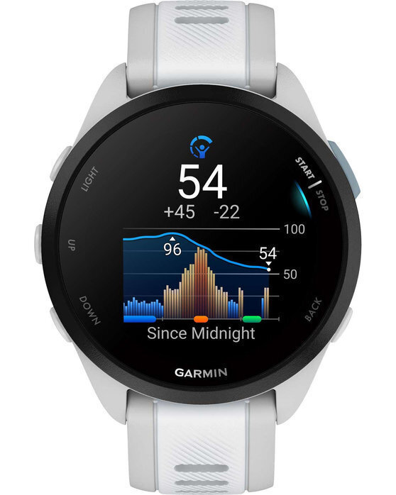 Garmin Forerunner 165 43mm Αδιάβροχο Smartwatch με Παλμογράφο (Mist Gray/Whitestone)