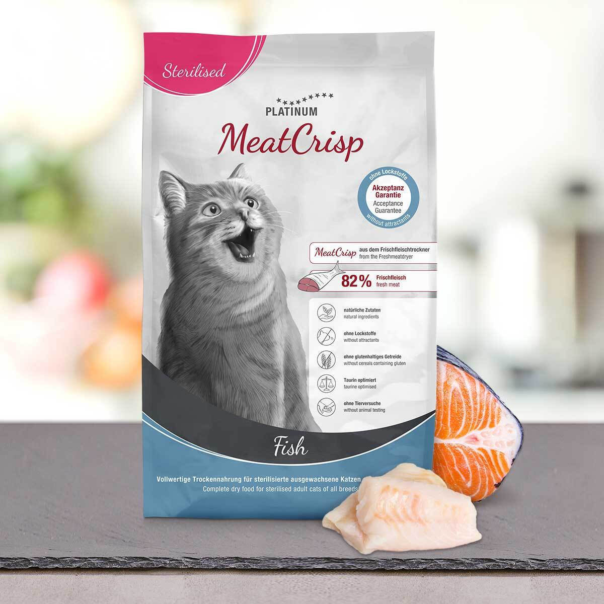 Platinum Pet Food & Care MeatCrisp Sterilised Ξηρά Τροφή για Στειρωμένες Γάτες με Ψάρια / Κρέας 3kg