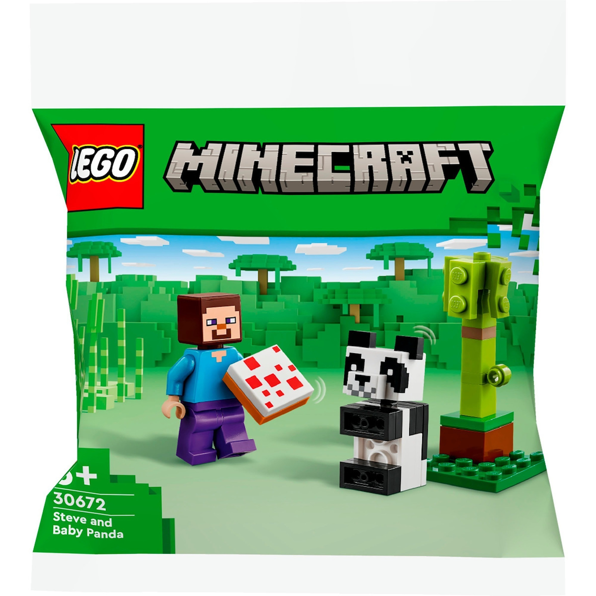 Lego Minecraft Steve & Baby Panda για 6+ Ετών