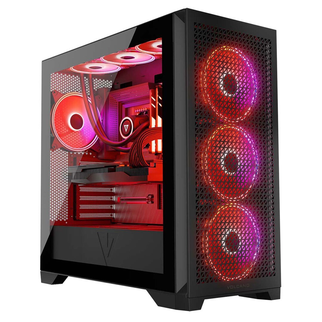 Modecom Volcano Expanse T Apex ARGB Gaming Midi Tower Κουτί Υπολογιστή με Πλαϊνό Παράθυρο Μαύρο