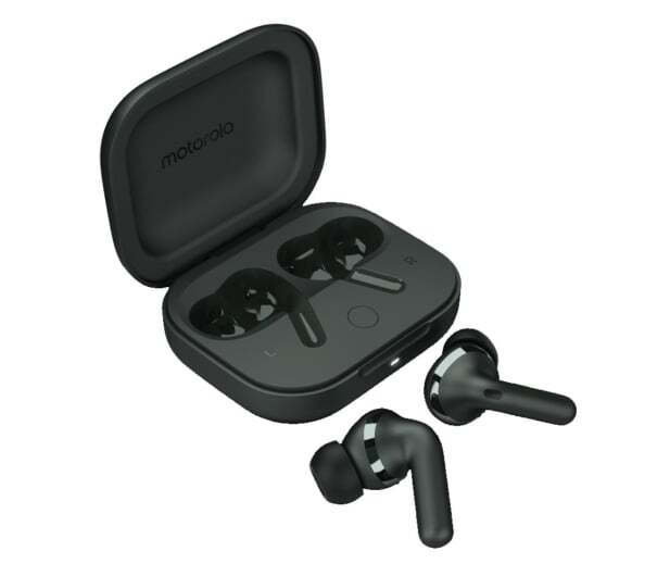 Motorola Moto Buds+ Bluetooth Handsfree Ακουστικά με Αντοχή στον Ιδρώτα και Θήκη Φόρτισης Forest Grey