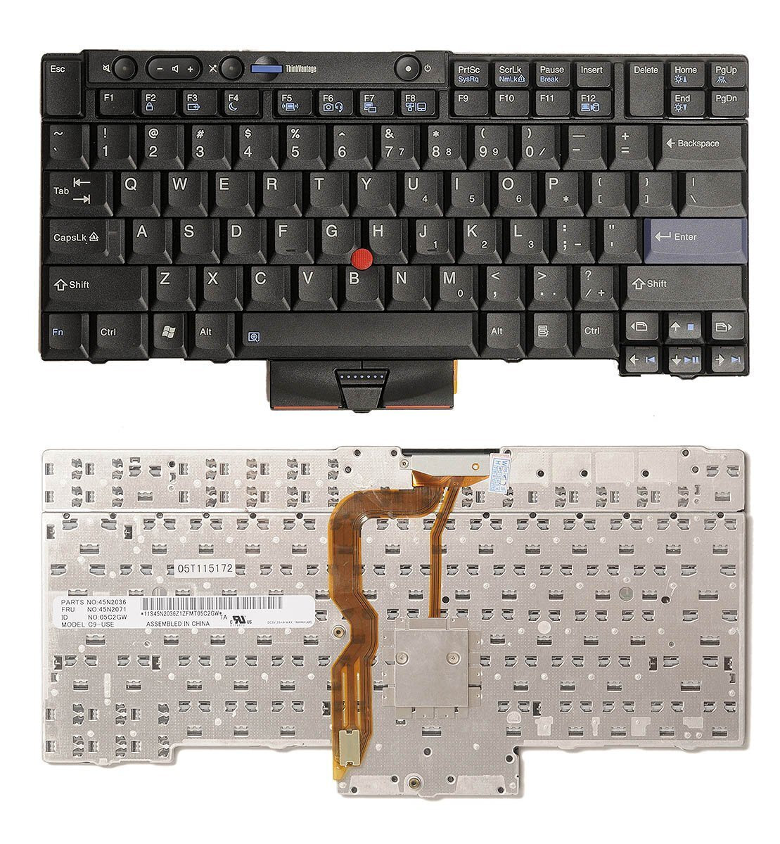 Πληκτρολόγιο για Lenovo t420 45n2118, 45n2153, MP-08G36D0-387, 45N2071, 45N2141, 45N2211, 45N2036, 45N2106, C9-89US, MP-08G33US-387, 0CE4FZ, 45N2106AA, MP-08G33US-442 χωρίς Πλαίσιο Αγγλικά (US) Μαύρο (40255US)