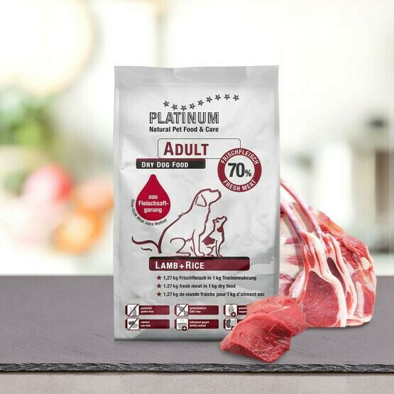 Platinum Pet Food & Care Dry Dog Food Adult 5kg Ξηρά Τροφή χωρίς Γλουτένη για Ενήλικους Σκύλους με Αρνί και Ρύζι