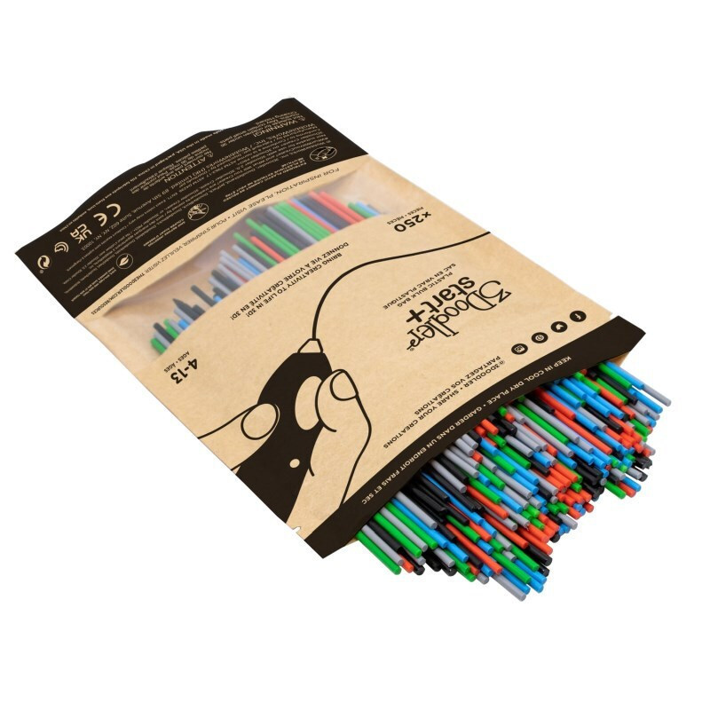 3doodler Primary Pow Mixed Bag 250 Compostable Plastic Blue Green Grey Red 1 G