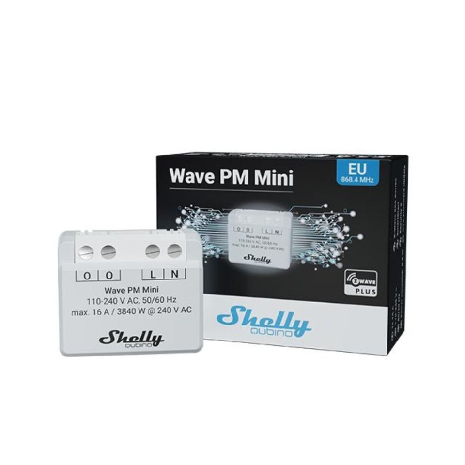 Shelly Wave Pm Mini Smart Ενδιάμεσος Διακόπτης με Σύνδεση Z-Wave