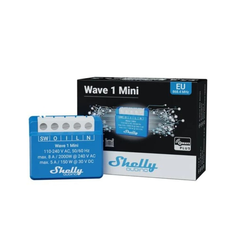 Shelly Wave 1 Mini Smart Ενδιάμεσος Διακόπτης με Σύνδεση Z-Wave