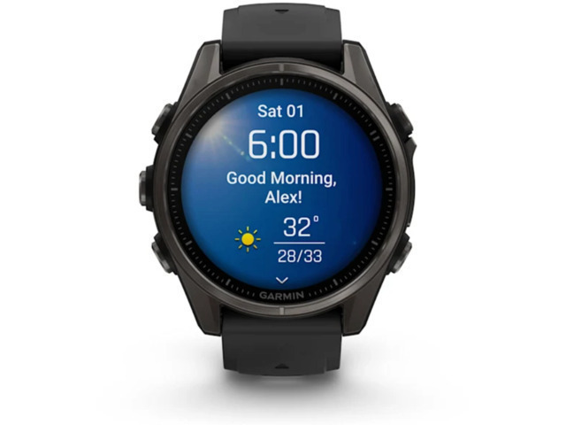 Garmin Fenix 8 Titanium 43mm Αδιάβροχο Smartwatch με Παλμογράφο (Sapphire, Carbon Grey Dlc Titanium With Black/pebble Grey Silicone Band)