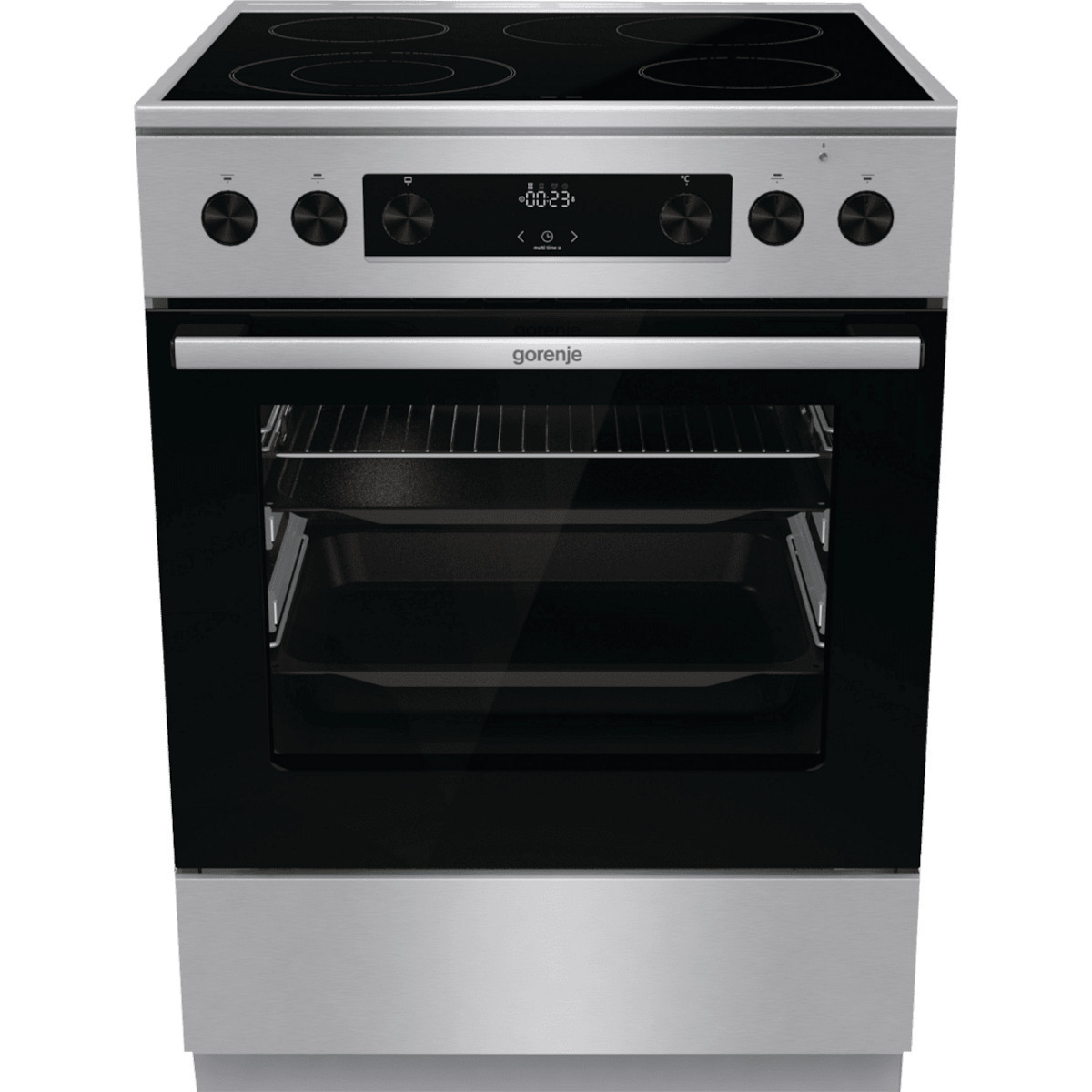Gorenje GECS6C70XC Κουζίνα 71lt με Κεραμικές Εστίες Π60εκ. Inox