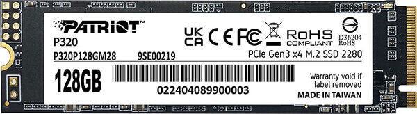 Patriot Viper P320 SSD 128GB M.2 NVMe PCI Express 3.0 P320P128GM28