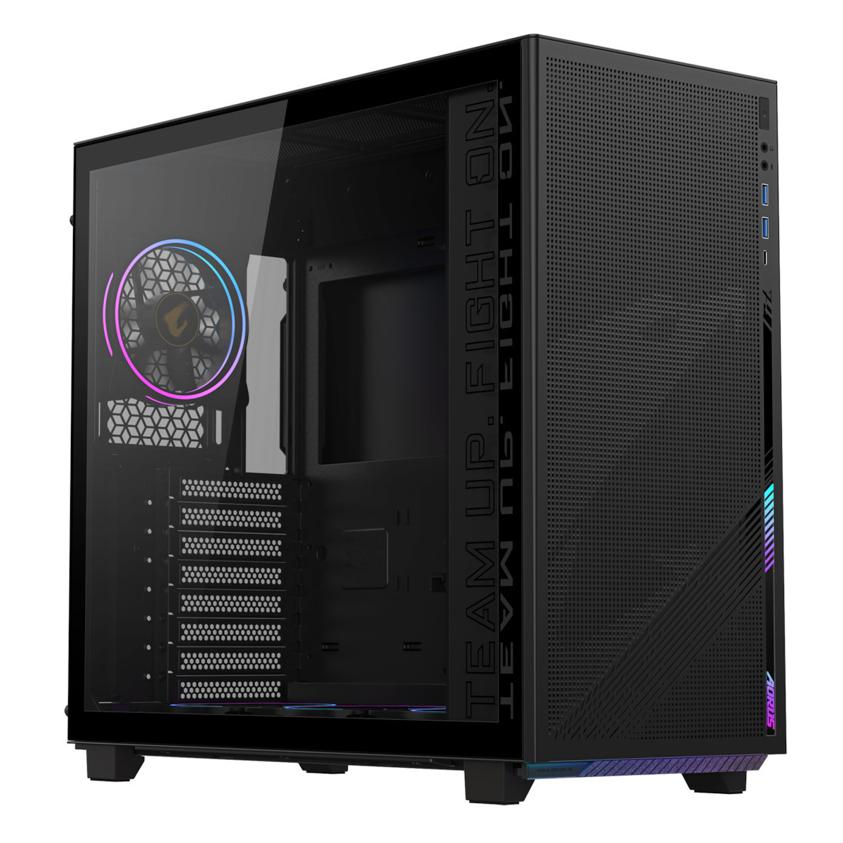 Gigabyte Aorus C400 Glass Midi Tower Κουτί Υπολογιστή με Πλαϊνό Παράθυρο και RGB Φωτισμό Μαύρο