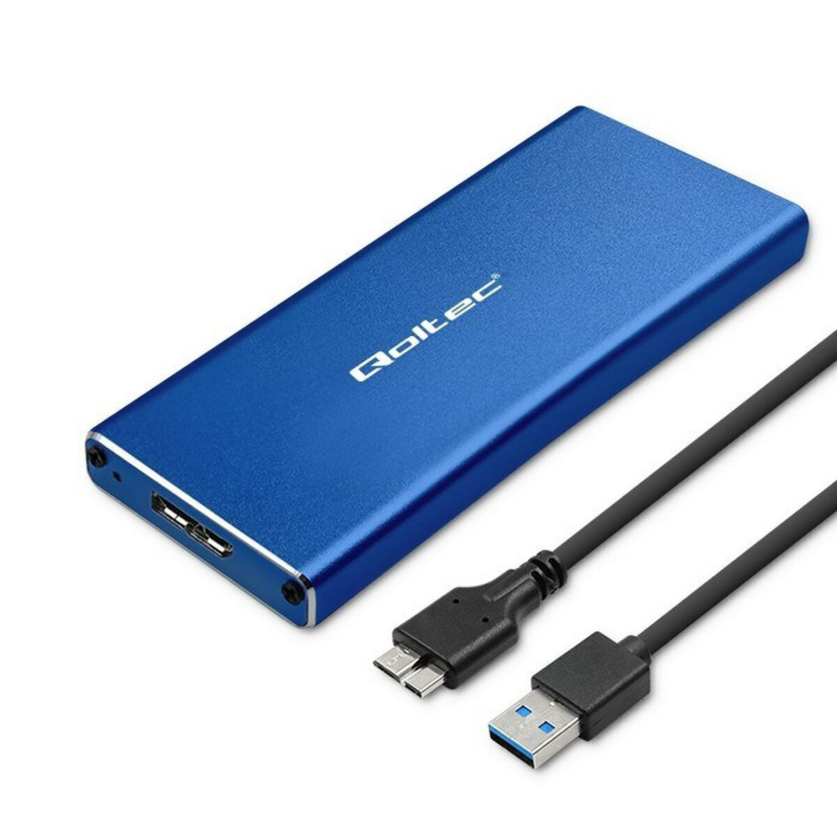 Qoltec Θήκη για Σκληρό Δίσκο M.2 SATA III με σύνδεση USB 3.0 σε Μπλε χρώμα 51832