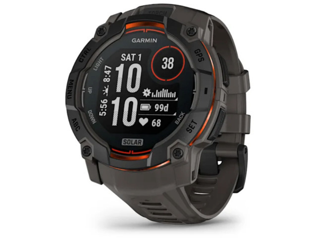 Garmin Instinct 3 Solar Aluminium 50mm Αδιάβροχο Smartwatch με Παλμογράφο (Black with Charcoal Band)
