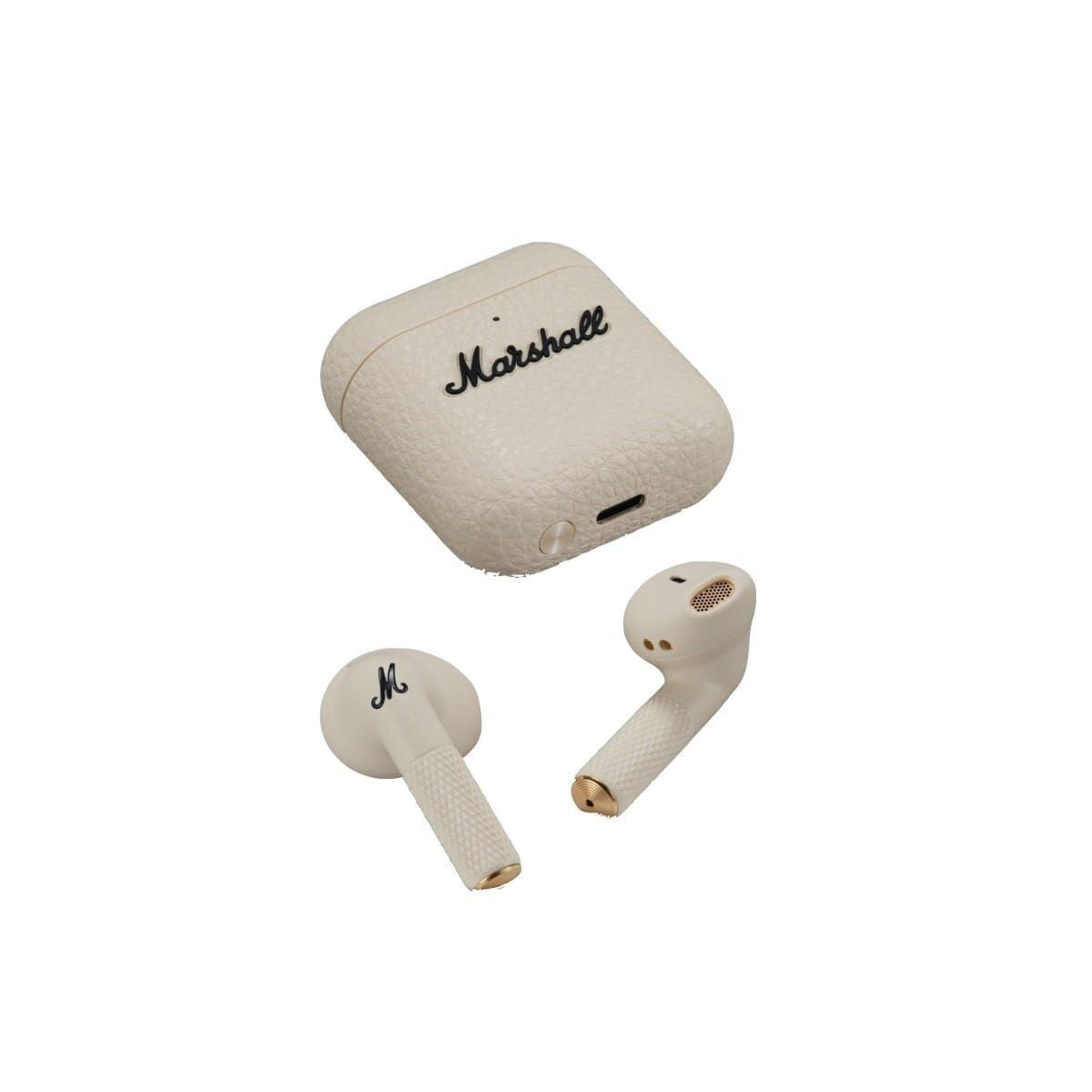 Marshall Minor IV Earbud Bluetooth Handsfree Ακουστικά με Αντοχή στον Ιδρώτα και Θήκη Φόρτισης Cream