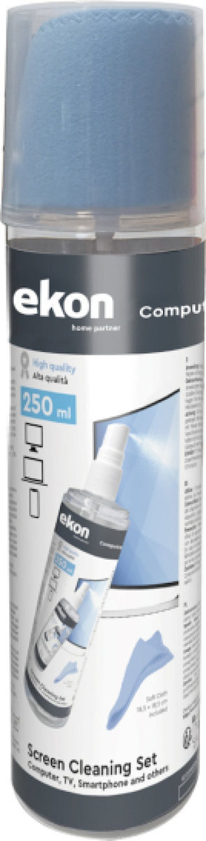 Ekon By Sbs Cleaning Screen Spray Microfiber Cloth 250ml