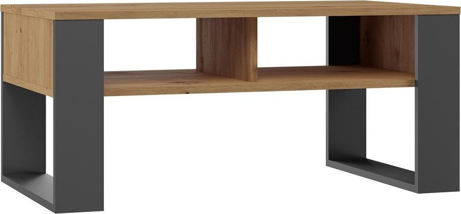 Ορθογώνιο Τραπεζάκι Σαλονιού Ξύλινο Ανθρακί - Artisan Oak Μ90xΠ58xΥ50εκ.