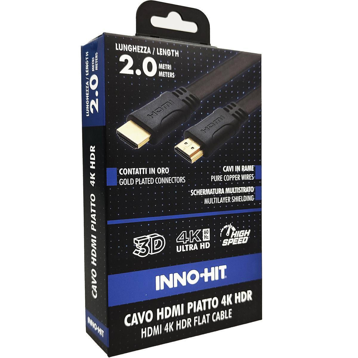 Innohit Cable HDMI male - HDMI male 2m Μαύρο