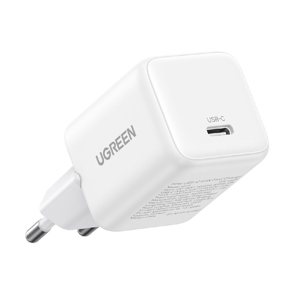 Ugreen Φορτιστής Χωρίς Καλώδιο GaN με Θύρα USB-C 30W Power Delivery / Quick Charge 4.0 Λευκός (X513)