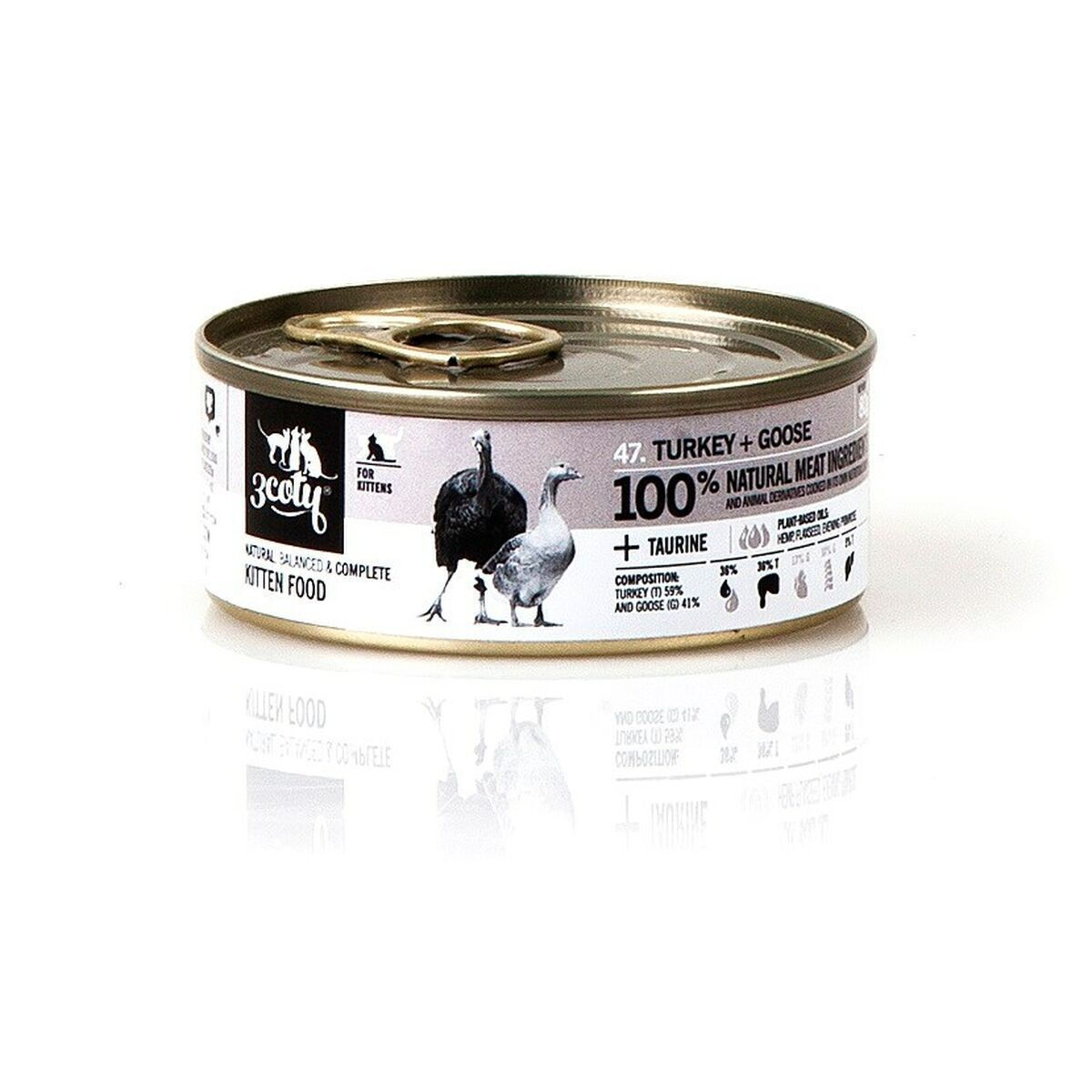 3coty Υγρή Τροφή για Γάτες με Γαλοπούλα χωρίς Γλουτένη 80gr