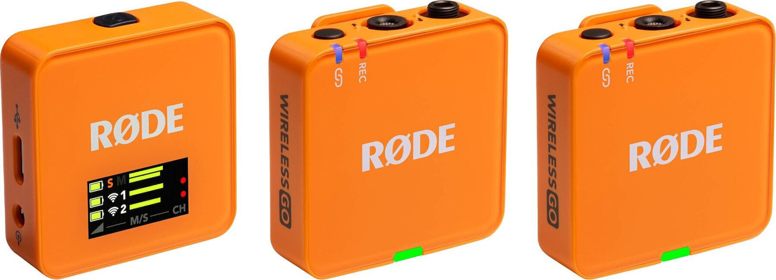 Rode Wireless GO Gen3 Ασύρματο Πυκνωτικό Μικρόφωνο Πέτου, Clip On Δημοσιογραφικό σε Πορτοκαλί Χρώμα - Image 1