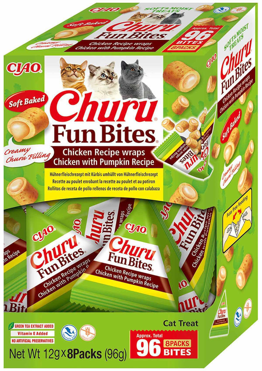 Churu Cat Fun Bites Chicken Pumpkin 8 Pcs Pet Supplies