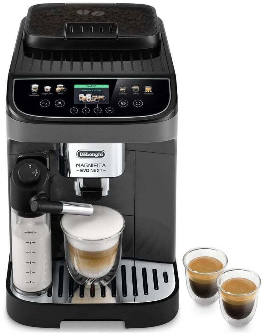 De'Longhi Magnifica Evo Next Αυτόματη Μηχανή Espresso 1450W Πίεσης 15bar για Cappuccino Μαύρη