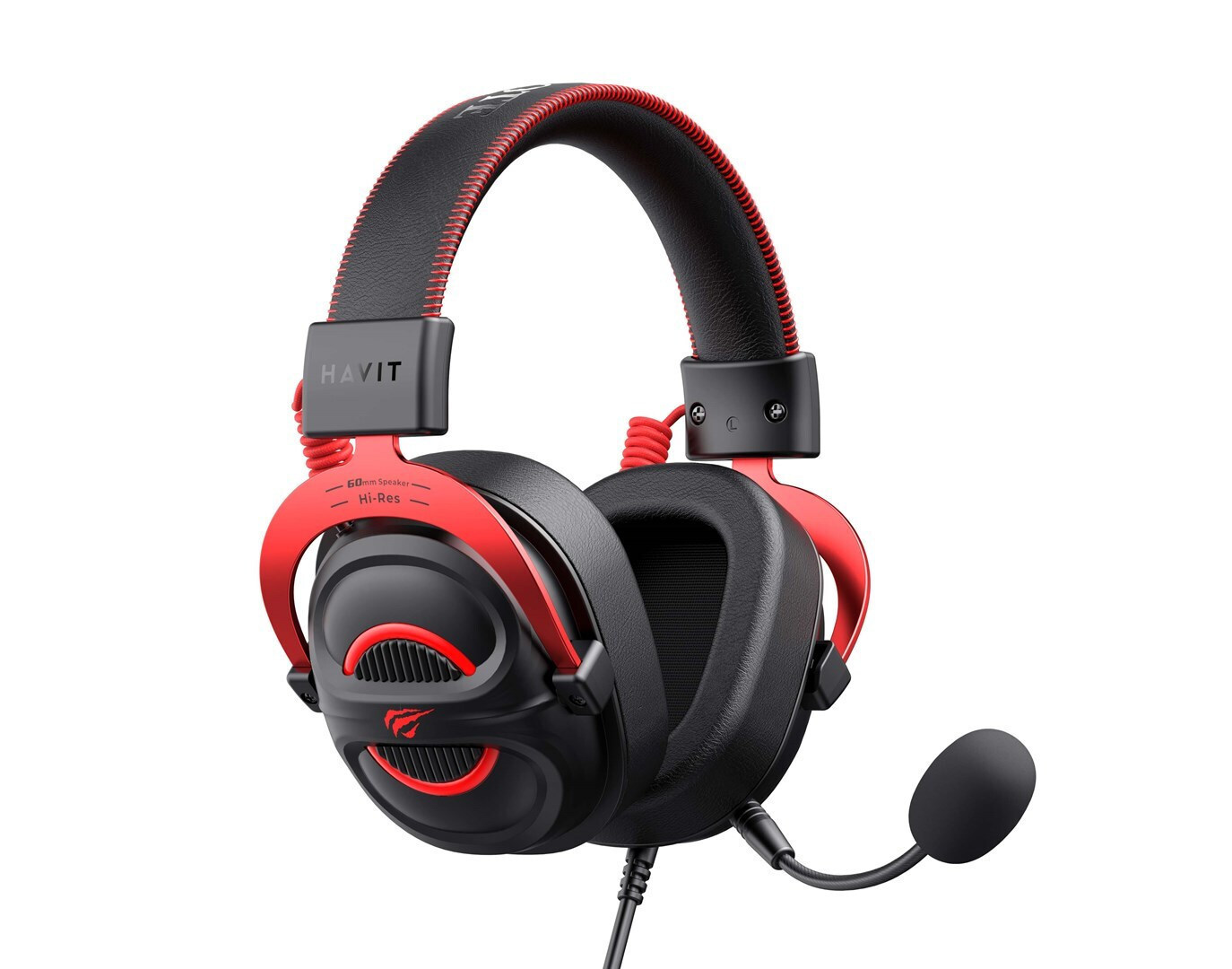 Havit H2002e Over Ear Gaming Headset με σύνδεση 3.5mm Κόκκινο