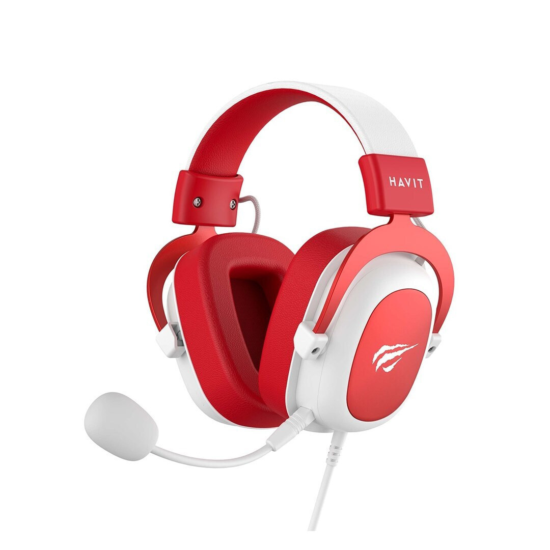 Havit H2002D Over Ear Gaming Headset με σύνδεση 3.5mm Red/White