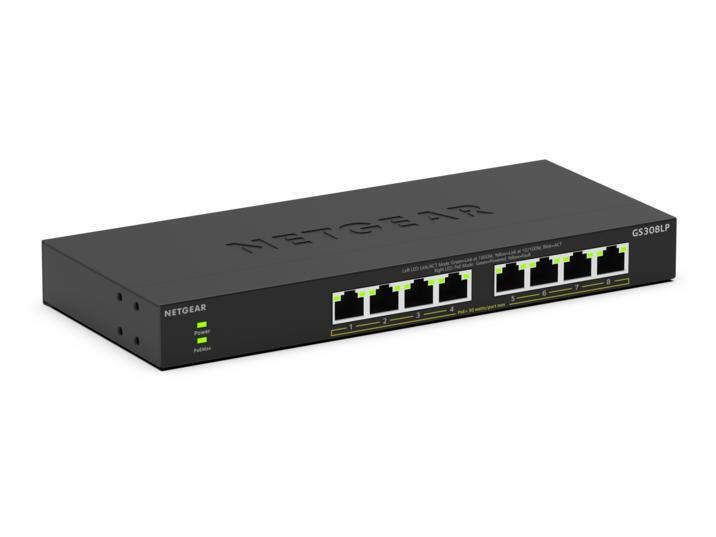 NetGear GS308LP Unmanaged L2 PoE+ Switch με 8 Θύρες Gigabit (1Gbps) Ethernet