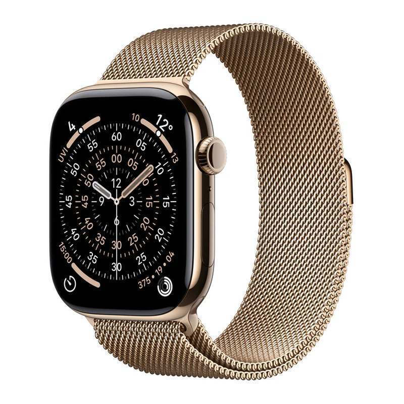 20250910145733_apple_watch_series_11_cellular_titanium_46mm_adiavrocho_me_esim_kai_palmografo_gold_titanium_case_with_gold_milanese_loop_s_m_proparagelia Apple Watch Series 11 Cellular Titanium 46mm Αδιάβροχο με eSIM και Παλμογράφο (Gold Titanium Case with Gold Milanese Loop - S/M) - Image 1