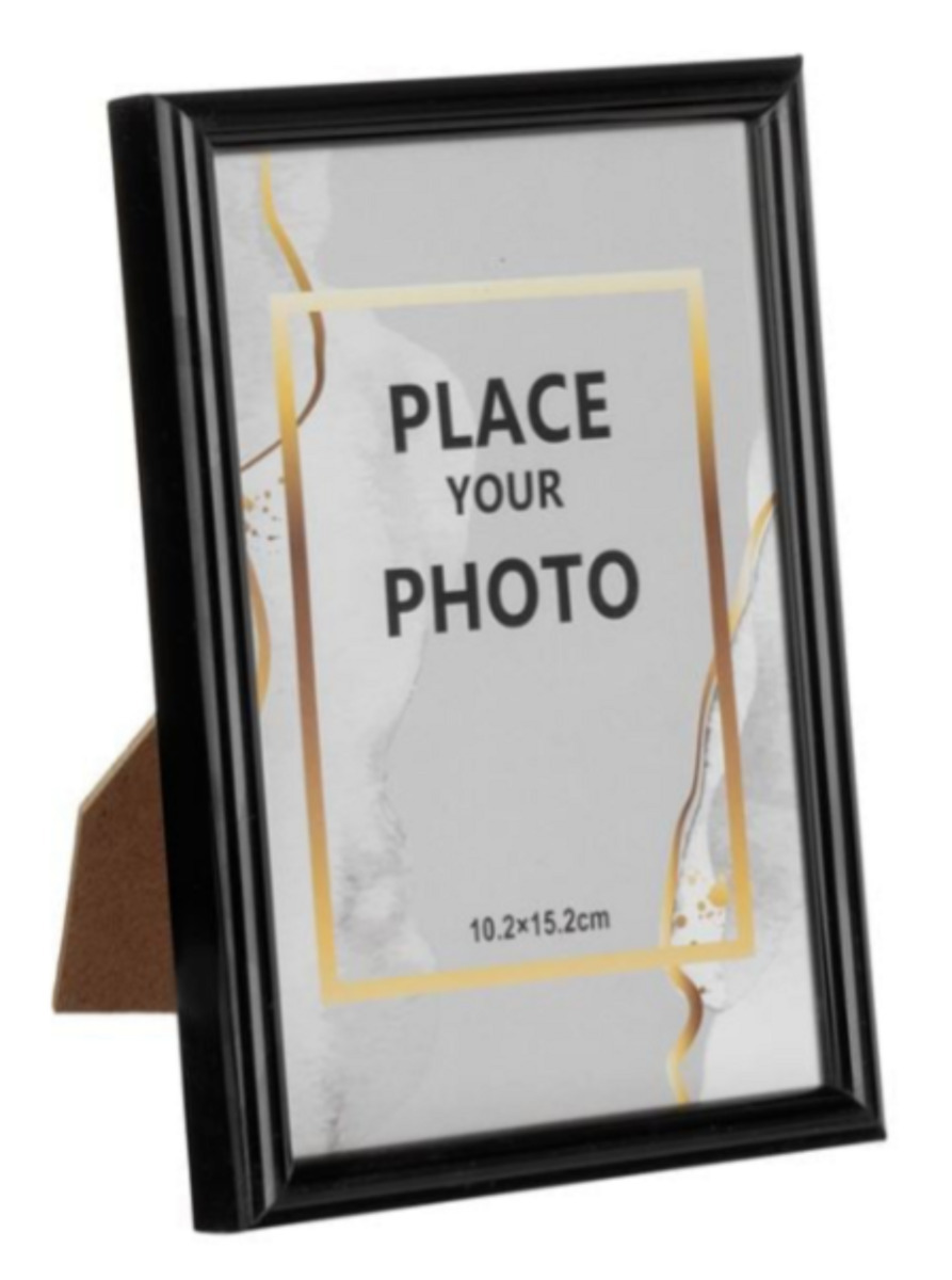 Κορνίζα Ξύλινη 10x15cm με Μαύρο Πλαίσιο