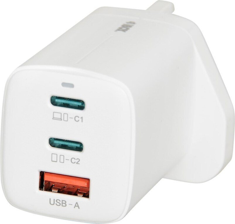 iBox Φορτιστής Χωρίς Καλώδιο GaN με Θύρα USB-A και 2 Θύρες USB-C 65W Λευκός (C-65 UK)