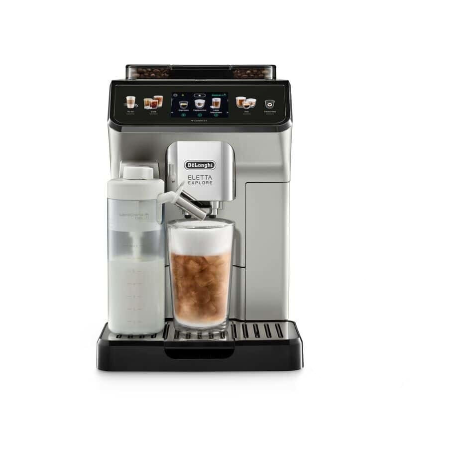 De'Longhi Eletta Explore Αυτόματη Μηχανή Espresso 1450W Πίεσης 15bar με Μύλο Άλεσης Ασημί