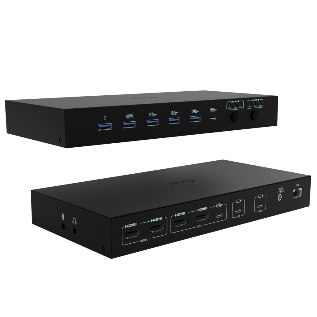 i-tec KVM Dock PRO 3 Dock / USB-C Docking Station 4K PD Ethernet