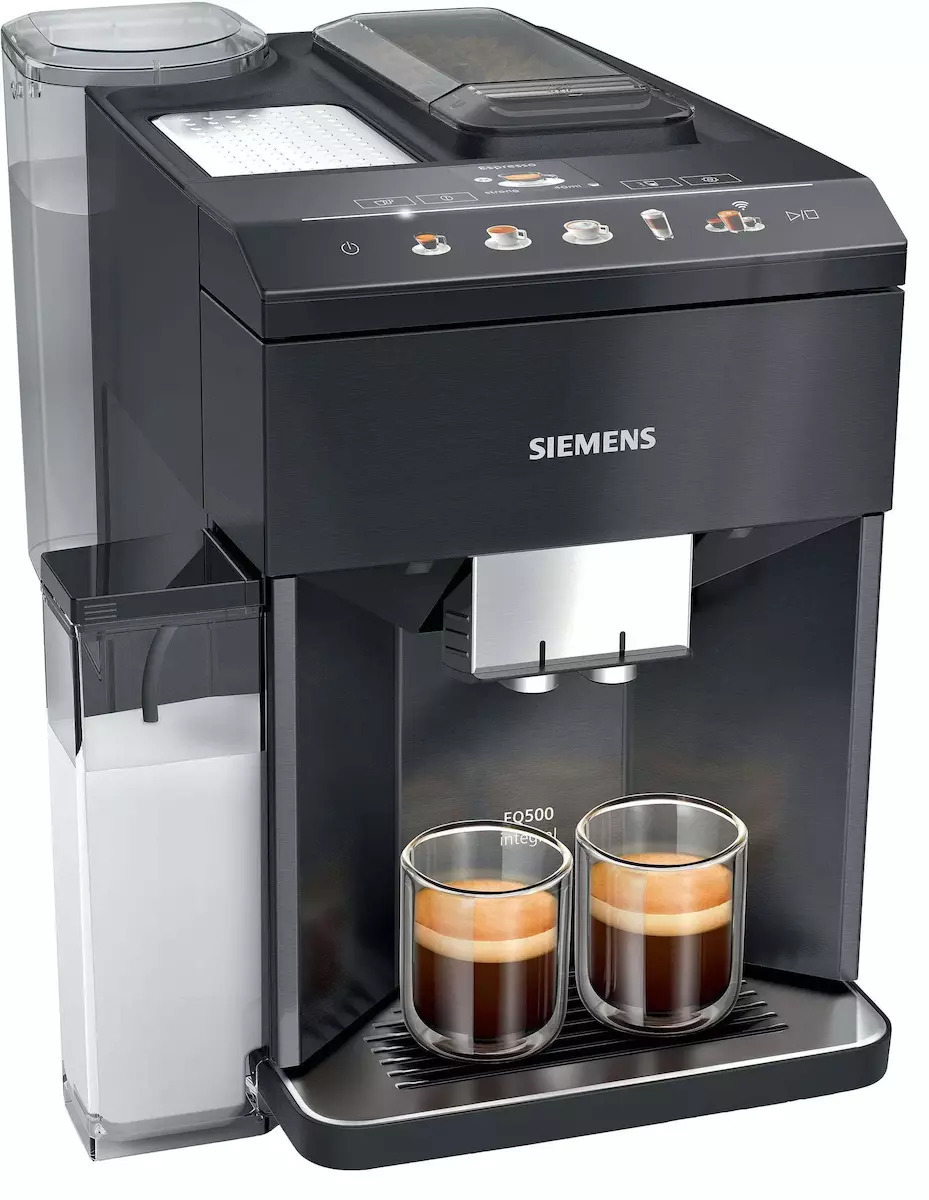 Siemens Eq500 Αυτόματη Μηχανή Espresso 1500W Πίεσης 15bar για Cappuccino με Μύλο Άλεσης Μαύρη