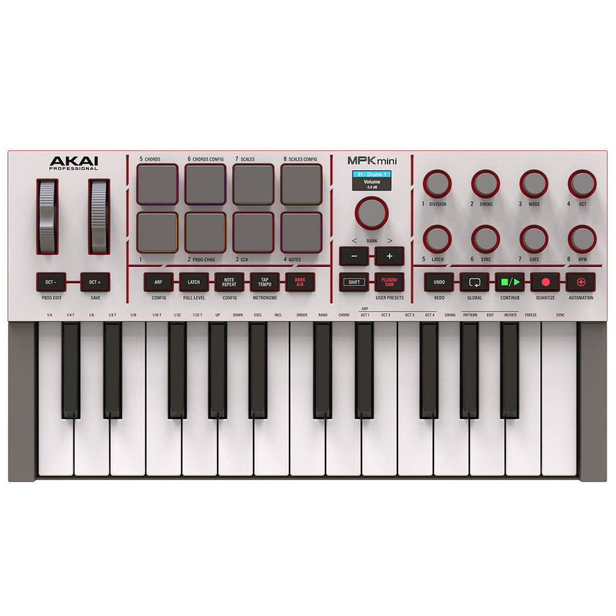 Akai Midi Keyboard Mpk Mini με 25 Πλήκτρα Λευκό
