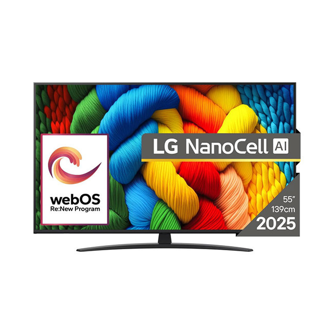 LG Smart Τηλεόραση 55" 4K UHD LED NanoCell AI NANO81 HDR (2025) 55NANO81A3A