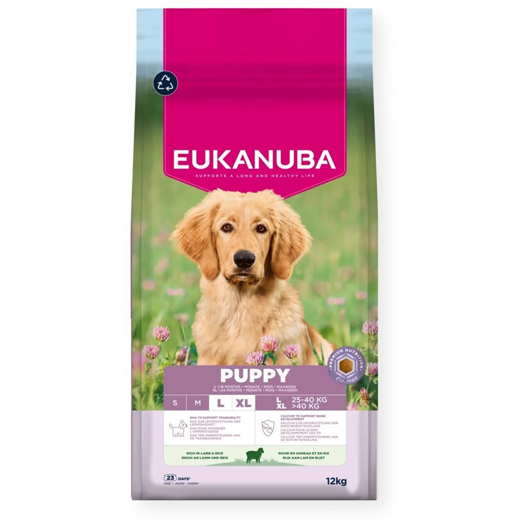 Eukanuba 12kg Ξηρά Τροφή για Κουτάβια Μεγαλόσωμων Φυλών με Αρνί