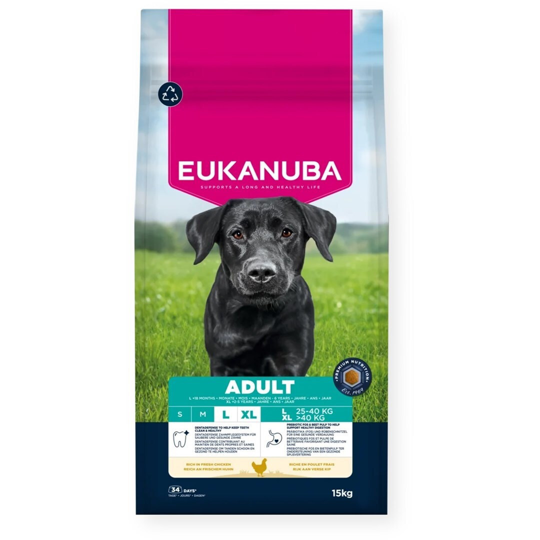 Eukanuba 15kg Ξηρά Τροφή για Ενήλικους Σκύλους Μεγαλόσωμων Φυλών με Κοτόπουλο