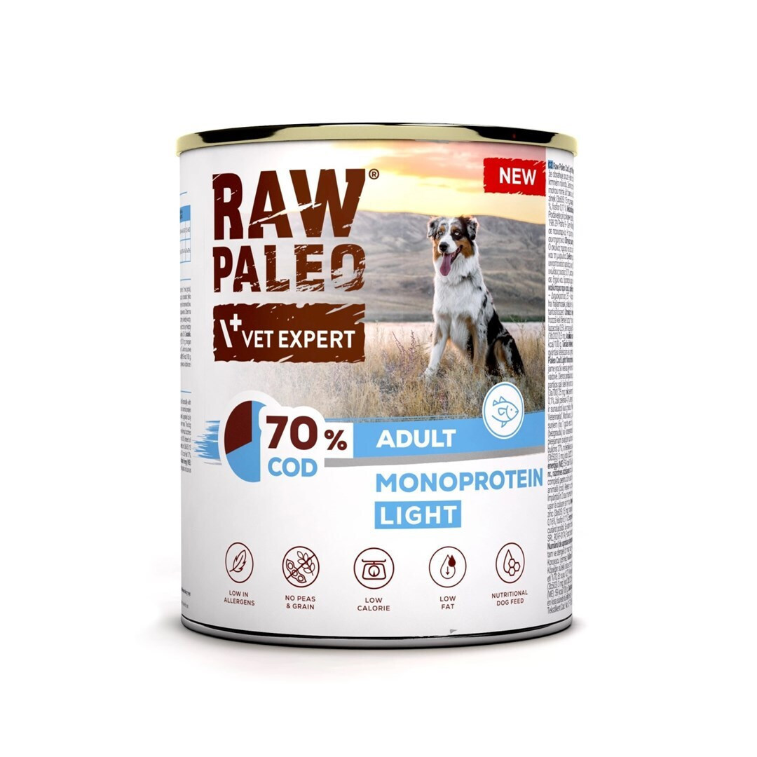 Vetexpert Raw Paleo Cod Light Monoprotein Wet Dog Food 800g