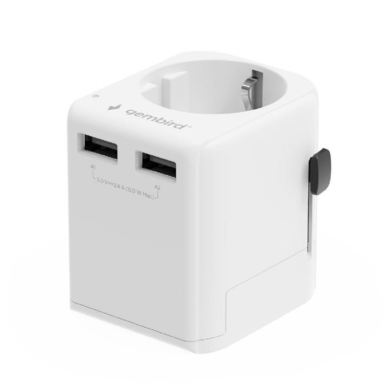 Gembird Universal Τροφοδοτικό 12W (TPA-EU2A12-01-W)