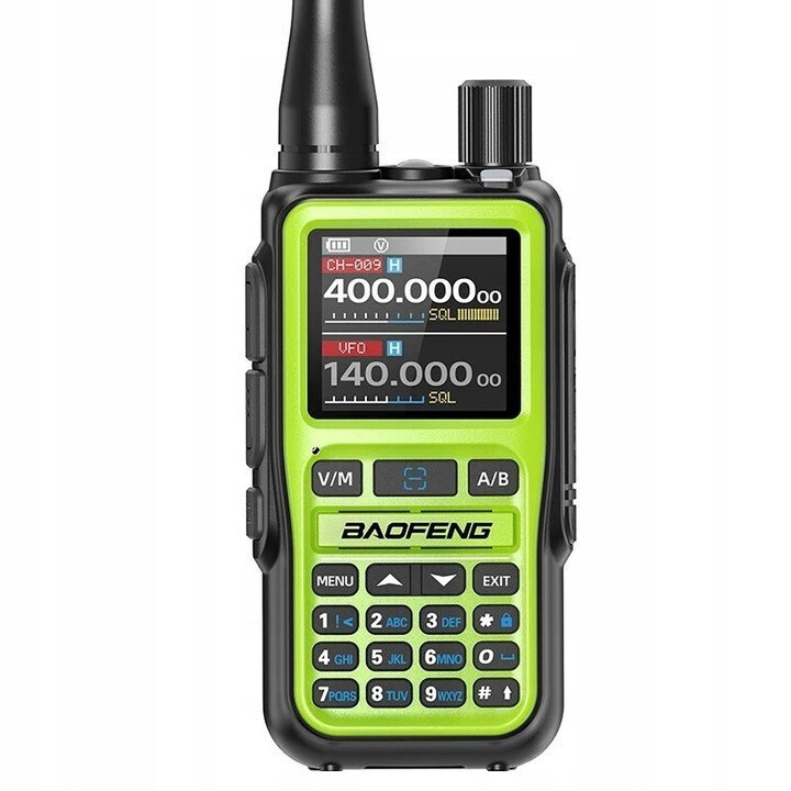 Baofeng UV-5R EU MINI Ασύρματος Πομποδέκτης UHF/VHF 5W με Έγχρωμη Οθόνη Σε Πράσινο Χρώμα