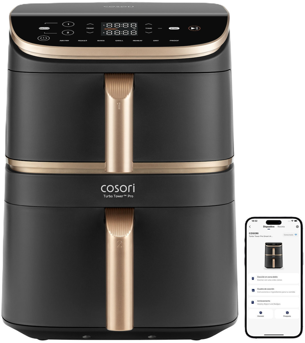 Cosori Turbo Tower Pro 10.8lt με Wi-Fi Μαύρο