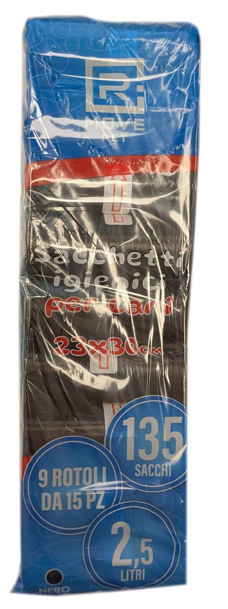 Rmove Σακούλες Απορριμμάτων Ζώων 9 Ρολά 15 Σακουλών Μαύρες - Image 1