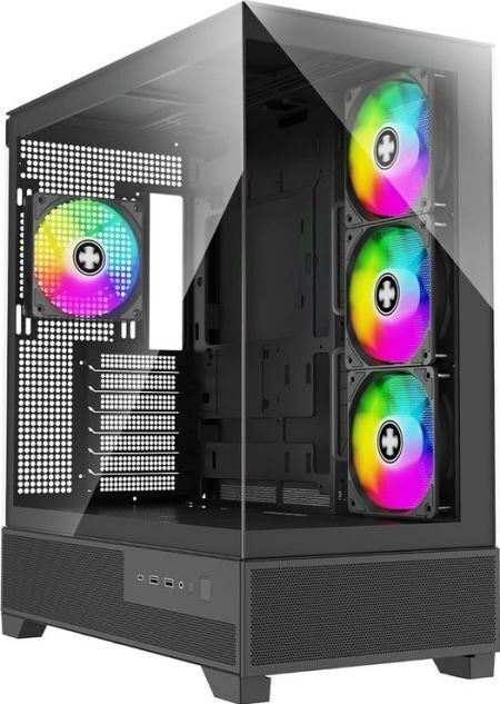 Xilence Xilent Flare X909.ARGB Gaming Midi Tower Κουτί Υπολογιστή με Πλαϊνό Παράθυρο Μαύρο