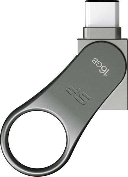 Silicon Power Mobile C80 16GB USB 3.1 Stick με σύνδεση USB-A & USB-C Ασημί